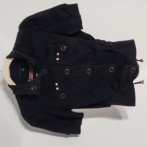XOXO Black Button Jacket Sz.M Sleeve Crop